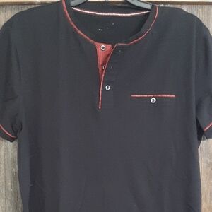 Elegant Black and Red Men's Casual Shirt